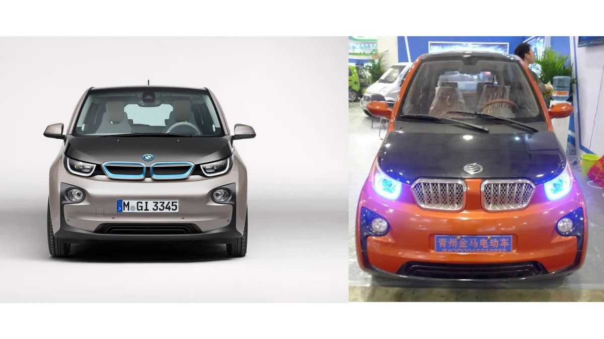 BMW i3 and Chinese copycat from Jimna front