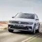 silver vw tiguan r-line on the road