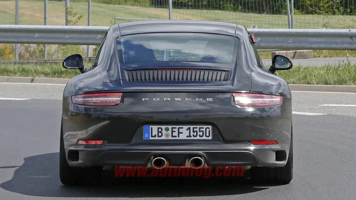 Porsche 911 testing near the Nurburgring rear