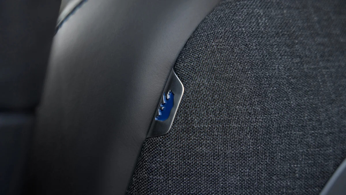 Lucid Air Sapphire bear emblem seat detail