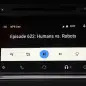 The NPR One podcast screen inside Google Auto.