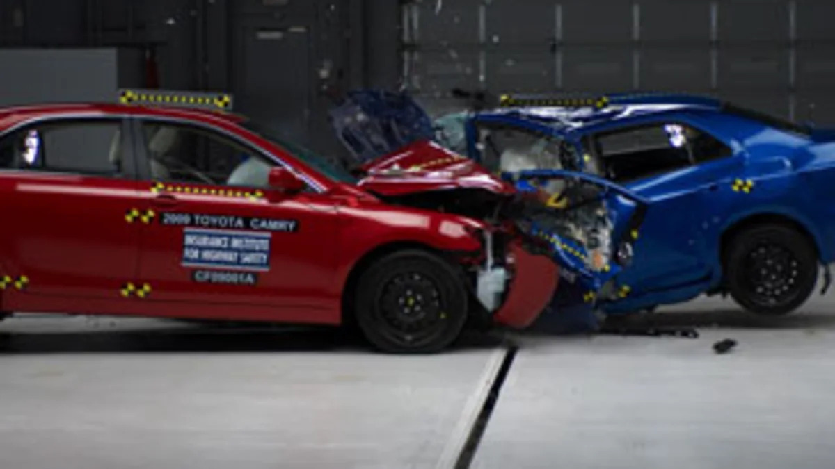 Small Car Crash Test: Toyota Yaris vs. Toyota Camry