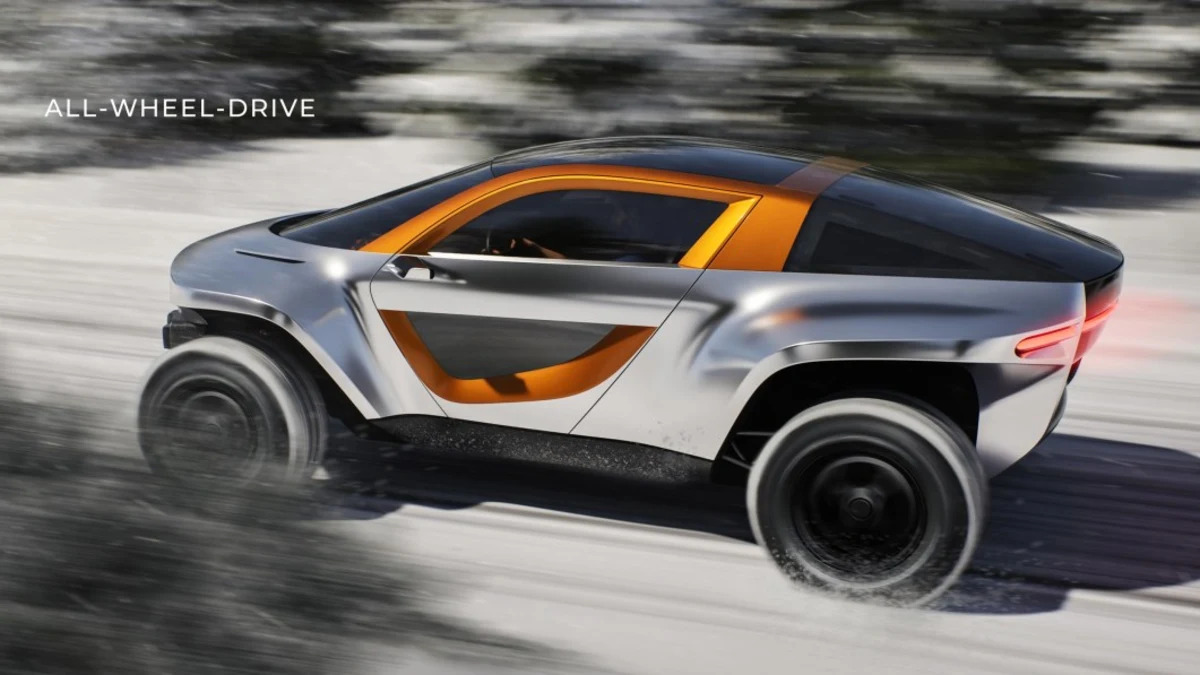 Callum Skye is a battery-powered 2+2 off-roader, half sports car, half UTV