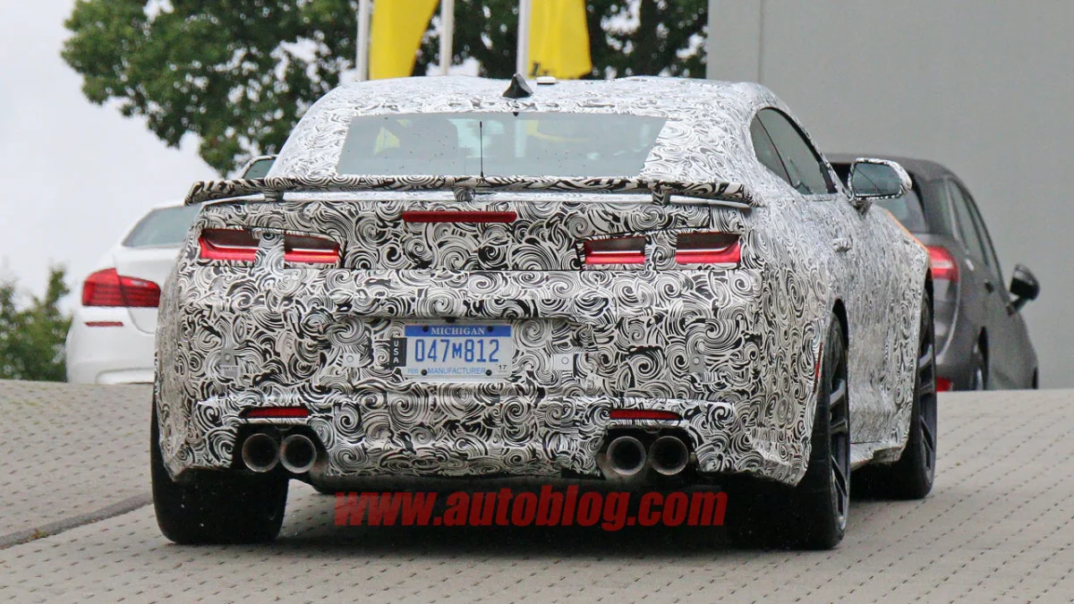 chevy camaro zl1 spy shot wing and rear
