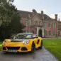 Lotus Exige Sport 350 yellow front 3/4 lights static