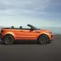 The 2017 Range Rover Evoque Convertible, side view, top down.
