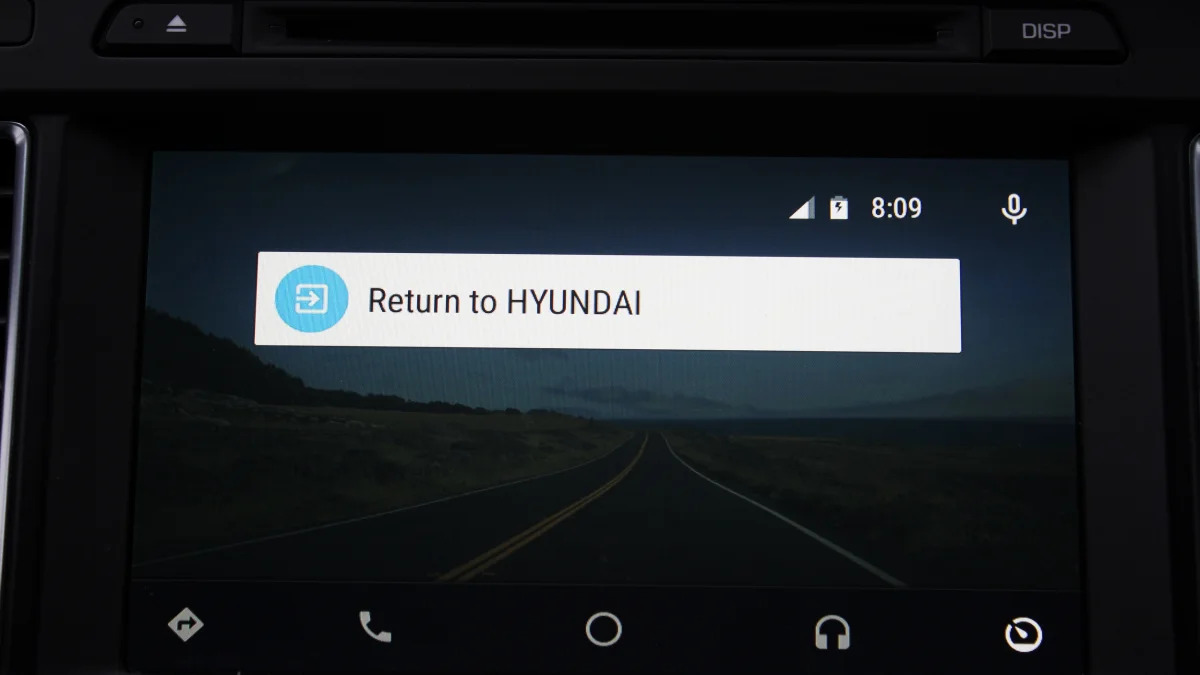 The Return screen inside Android Auto.
