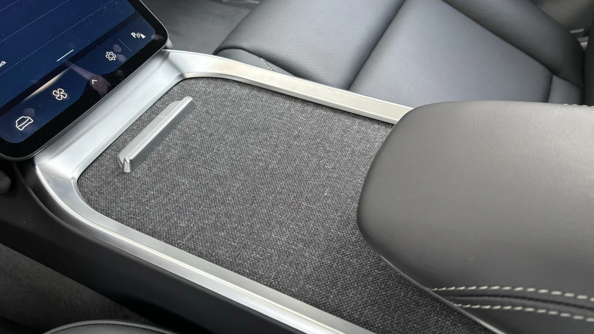 Lucid Air Pure center console and cupholder cover