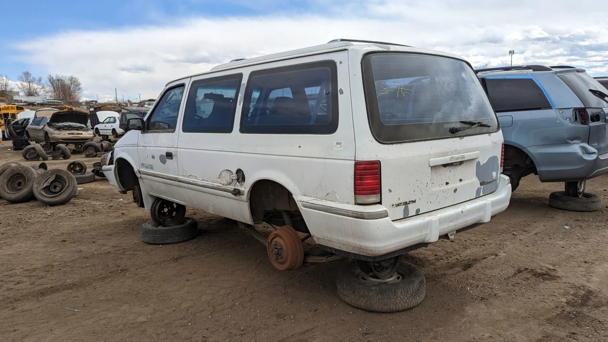 44 - 1993 Plymouth Grand Voyager in Colorado junkyard - photo by Murilee Martin