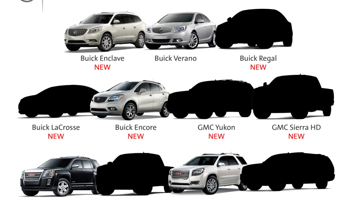 New 2013 and 2014 models being added to GMC and Buick lineups.