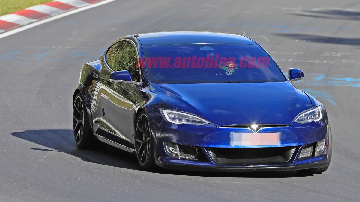 Tesla Model S Nurburgring massive wing