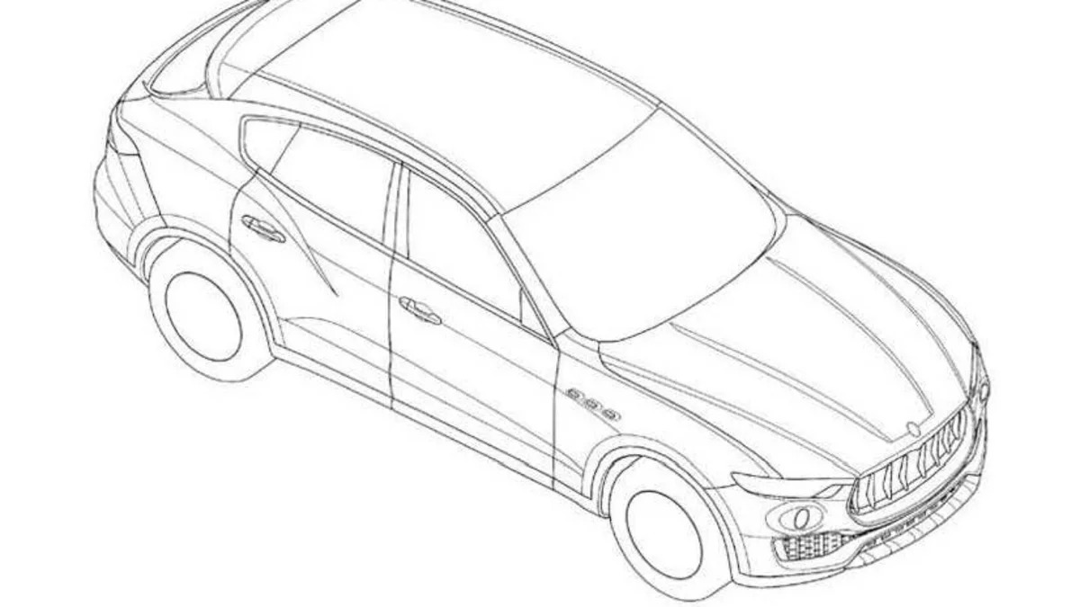 Maserati Levante patent drawing front top 3/4
