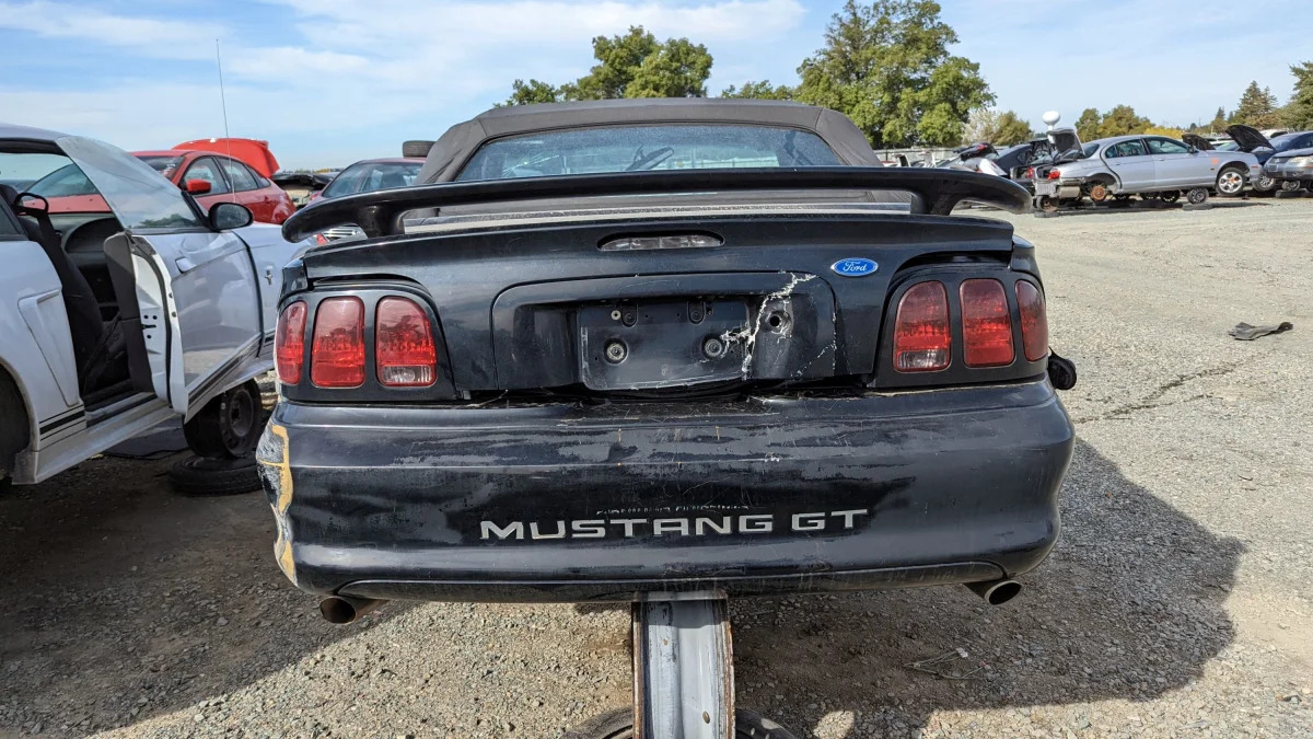 18 - 1997 Ford Mustang GT in California junkyard - photo by Murilee Martin