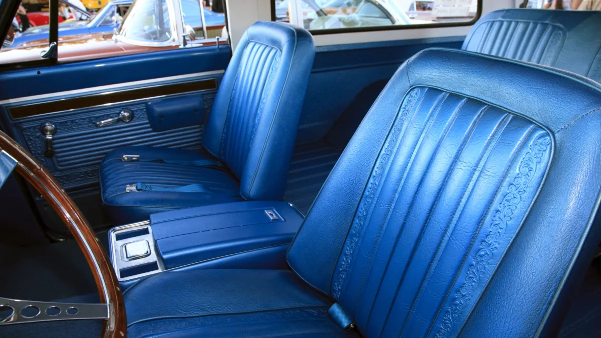 blue vinyl seats