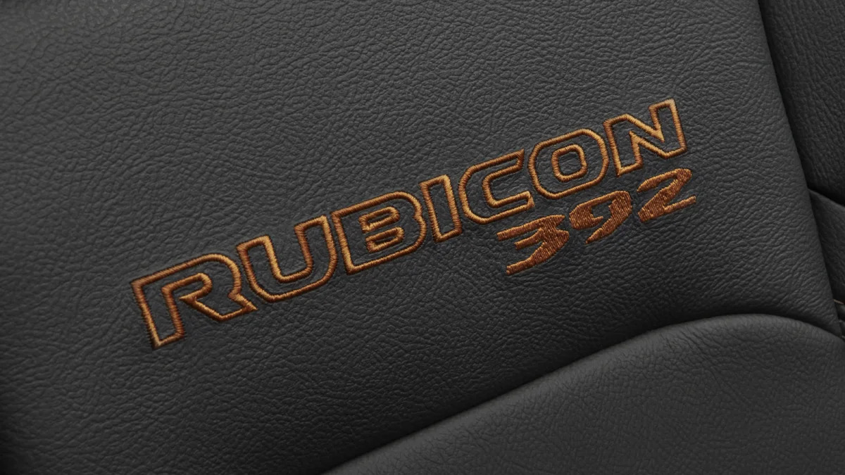 The Jeep® Wrangler Rubicon 392’s leather-appointed interior,