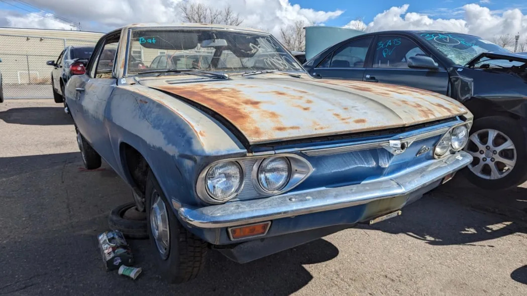 71 1968 Chevrolet Corvair in Colorado wrecking yard photo by Murilee Martin