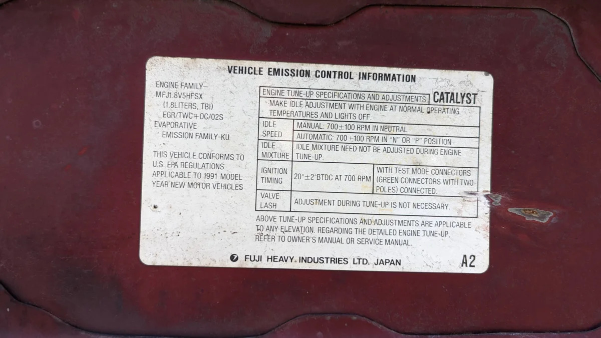 35 - 1991 Subaru Loyale Wagon in Colorado junkyard - photo by Murilee Martin