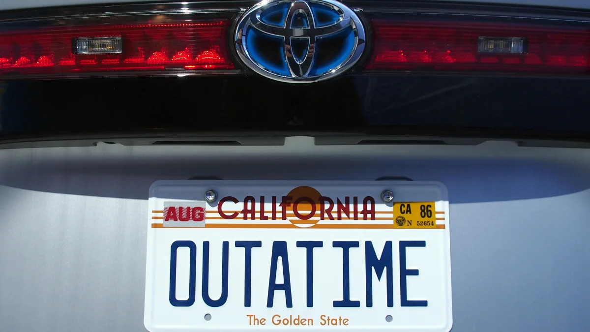 OUTATIME license plate