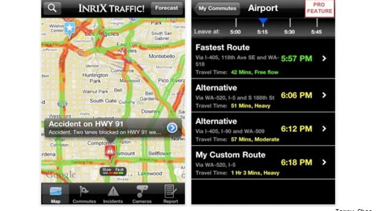 INRIX Traffic! (Free) and INRIX Traffic! Pro ($9.99)