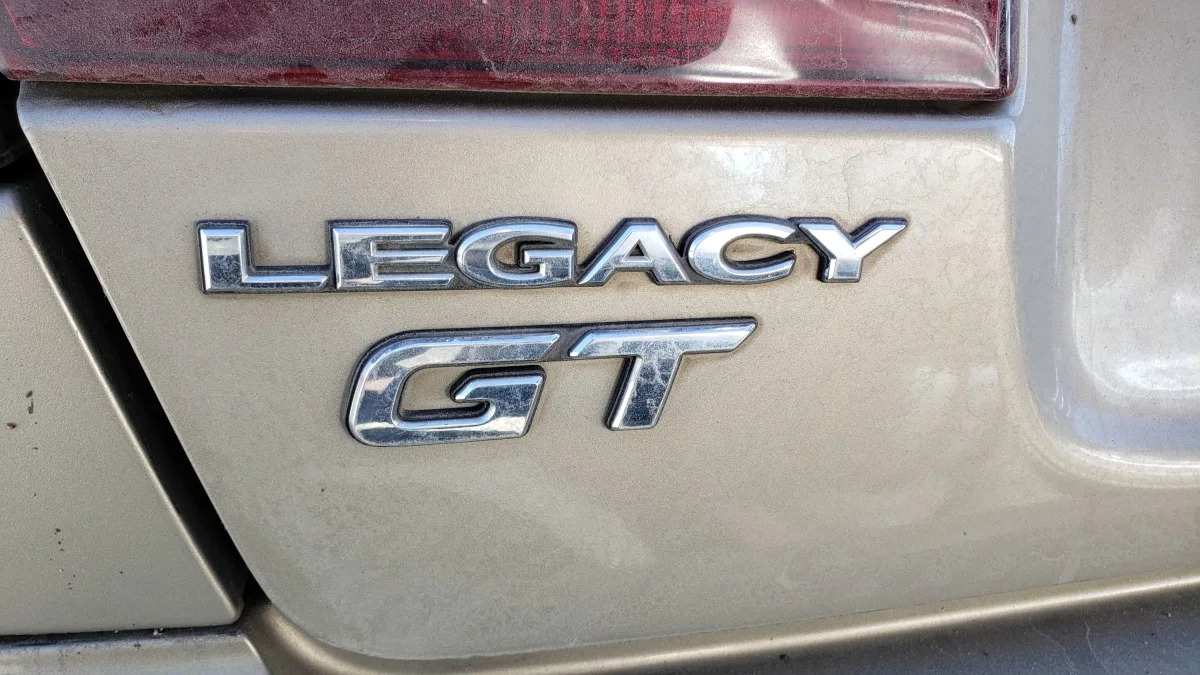 13 - 2000 Subaru Legacy GT in California junkyard - photo by Murilee Martin