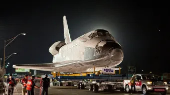 2012 Toyota Tundra tows the Space Shuttle Endeavour