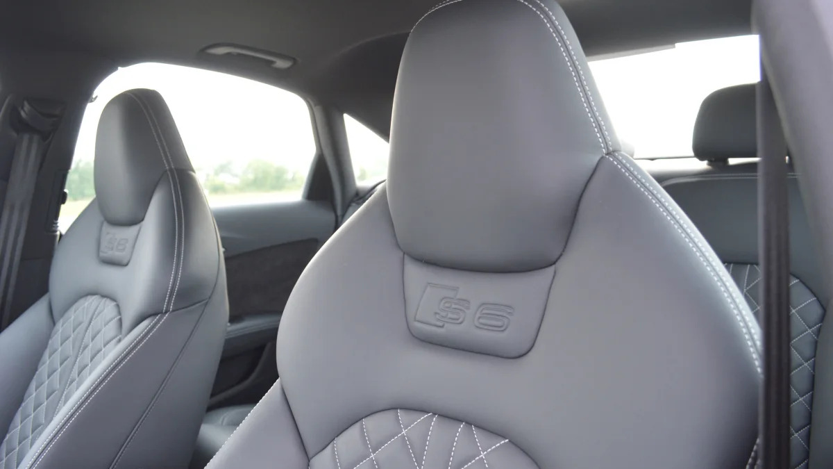 2016 audi s6 black leather interior seat detail