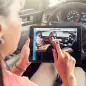 A demonstration of the Hyundai Virtual Guide, an app that uses augmented reality to display content of the owner's manual, viewing seat operation.