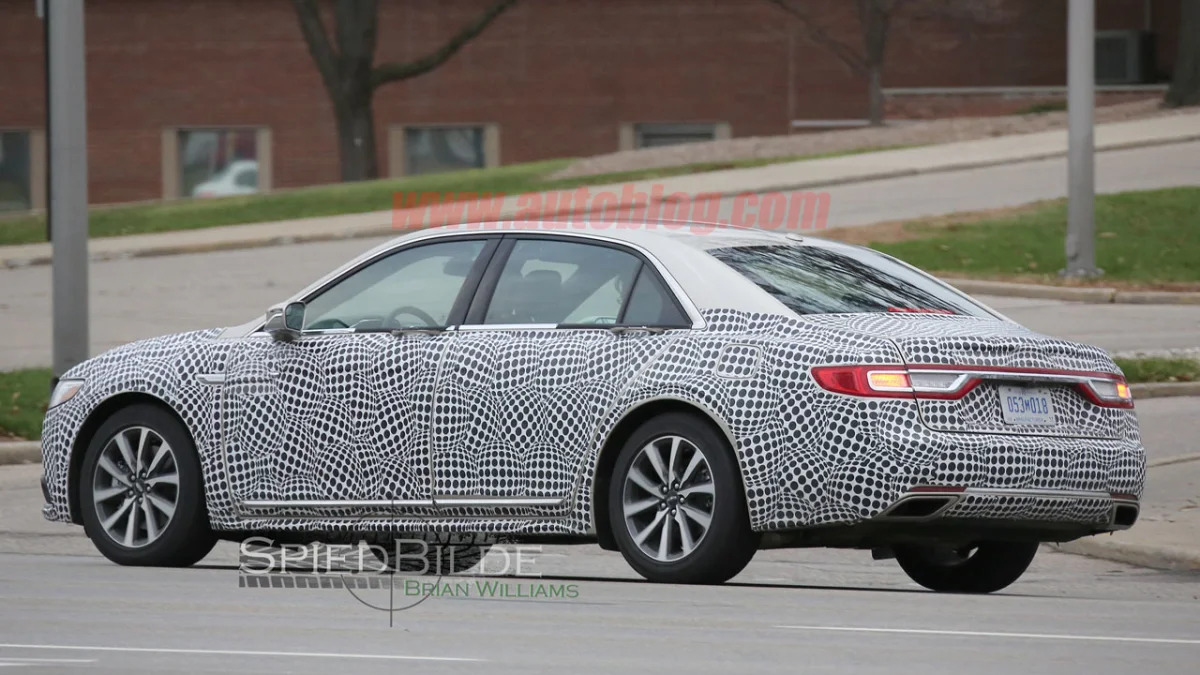 lincoln continental exterior spy shot back camouflage