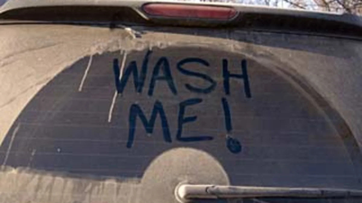 Wash Me! dirty back windshield 