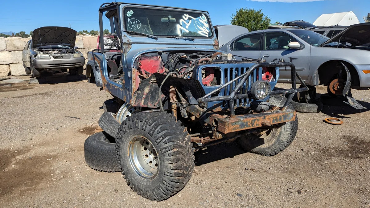 99 - 1993 Jeep Wrangler in Colorado junkyard - photo by Murilee Martin