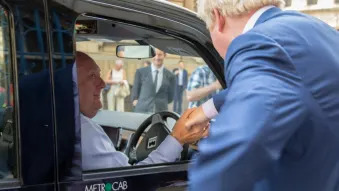 London Mayor Boris Johnson with Range Extended Electric Metrocab
