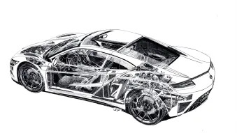 Acura NSX cutaway sketch