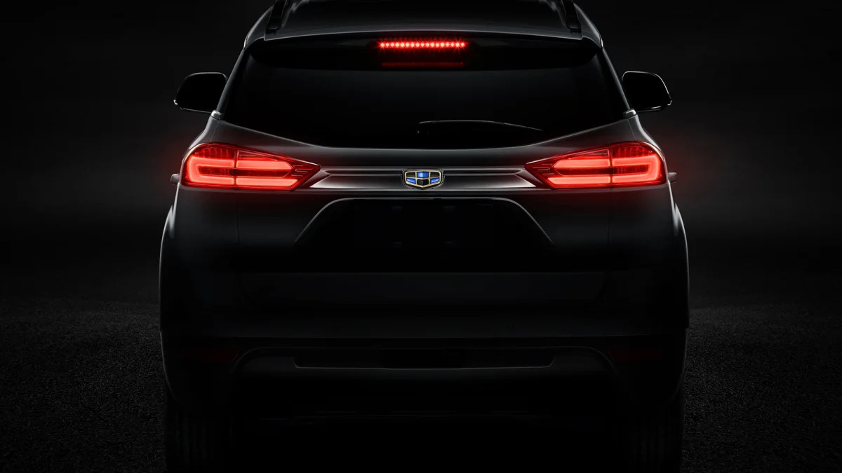 Geely new SUV teaser rear tail