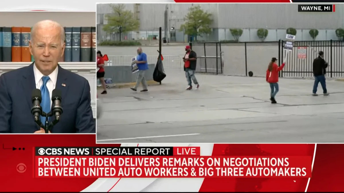 Biden sending top aides to Detroit to help with auto strike, says employers should share profits