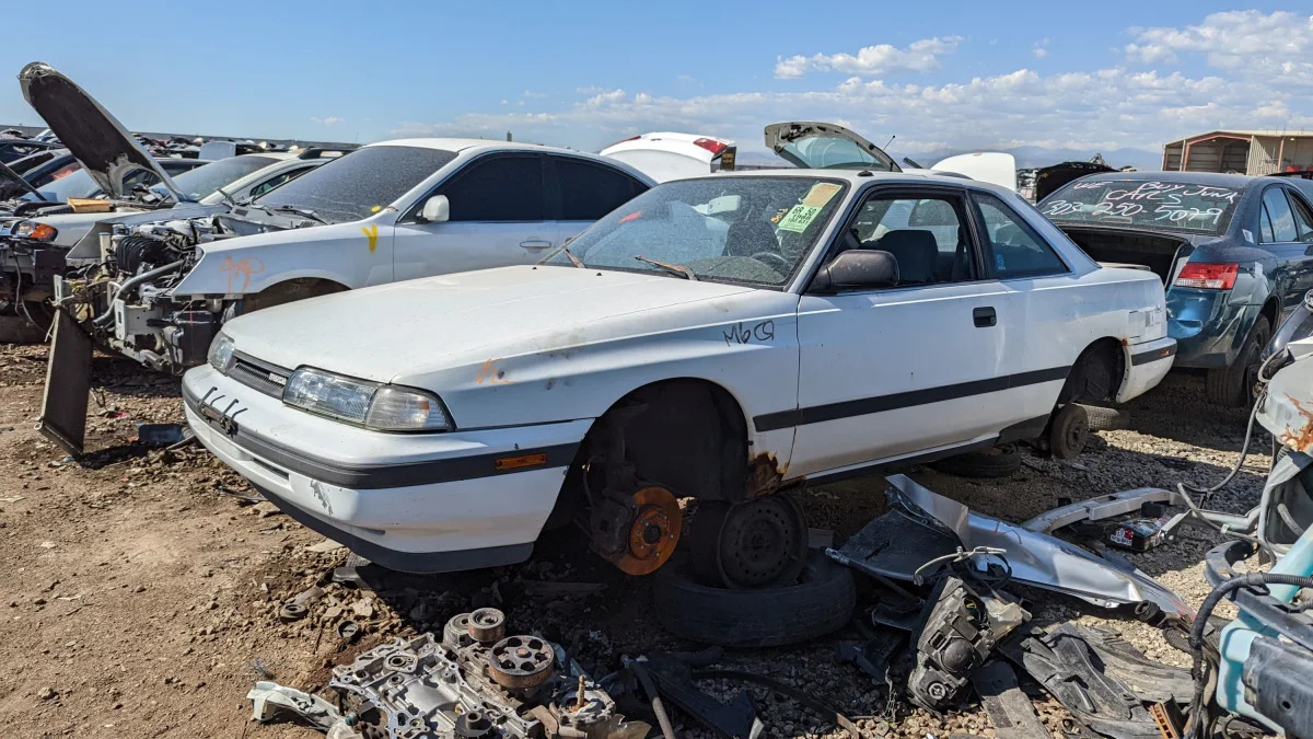 99 - 1988 Mazda MX-6 in Colorado junkyard - Photo by Murilee Martin