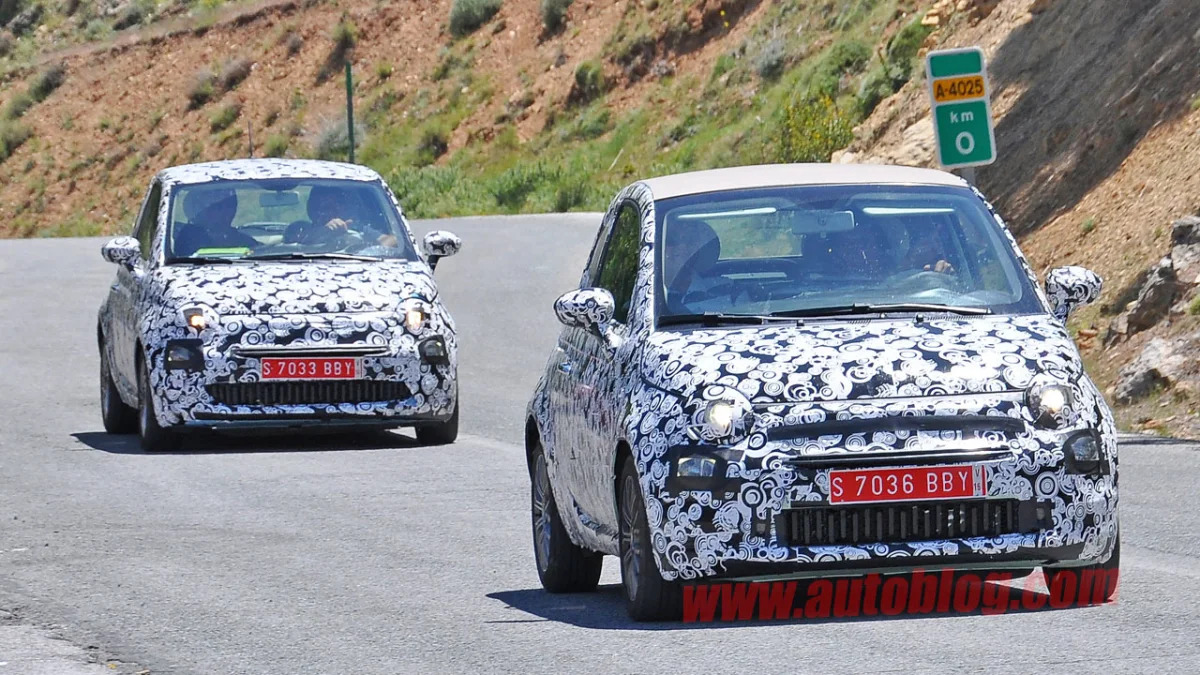 fiat 500 and 500c camouflaged spy shots