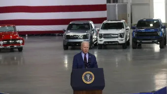 Ford F-150 Lightning at Joe Biden speech