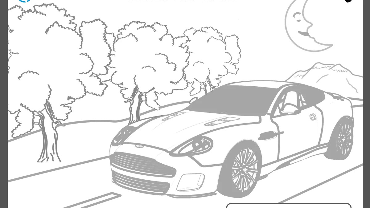 Color with Callum puts Vanquish 25 in coloring book pages - Autoblog