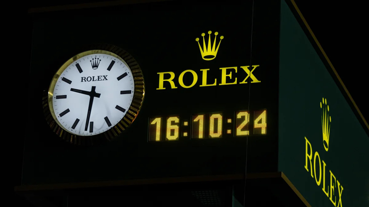 DAYTONA BEACH, FLORIDA - JANUARY 29: A 24 hour countdown is seen on a Rolex clock during the Rolex 24 at Daytona International Speedway on January 29, 2022 in Daytona Beach, Florida. (Photo by James Gilbert/Getty Images)