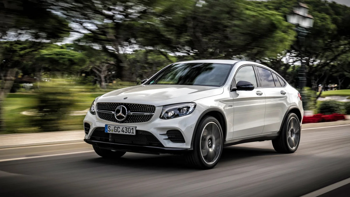 2017 Mercedes-AMG GLC43 Coupe front three-quarter