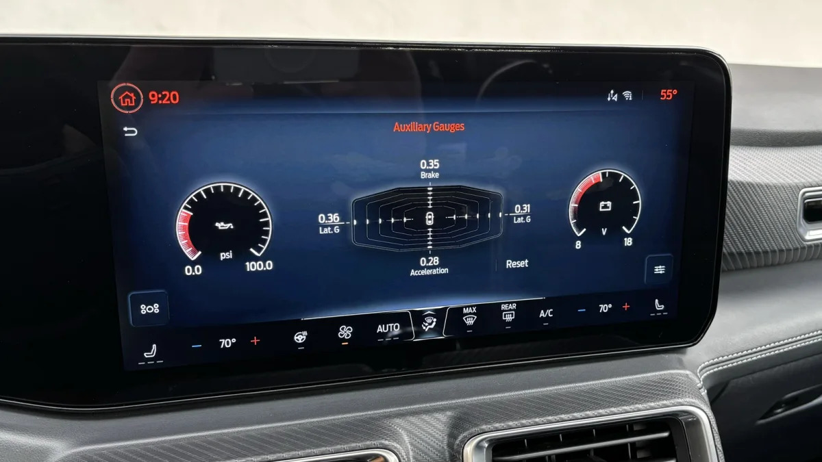 2024 Ford Mustang GT gauges auxiliary