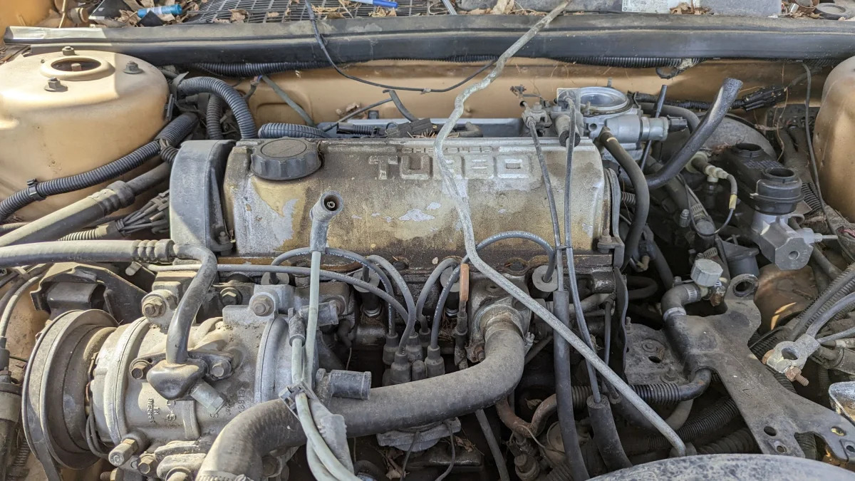 47 - 1985 Dodge Daytona Turbo in Colorado junkyard - photo by Murilee Martin