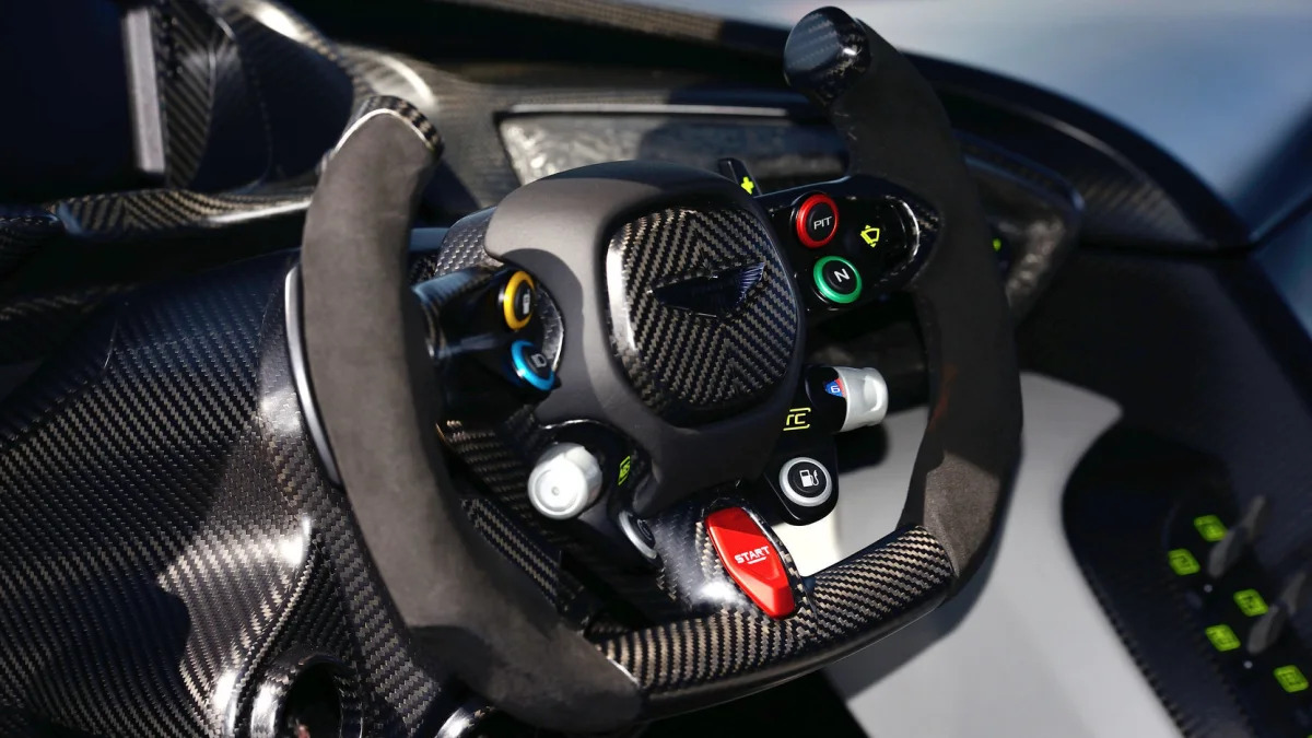 Aston Martin Vulcan Steering Wheel Closeup Interior
