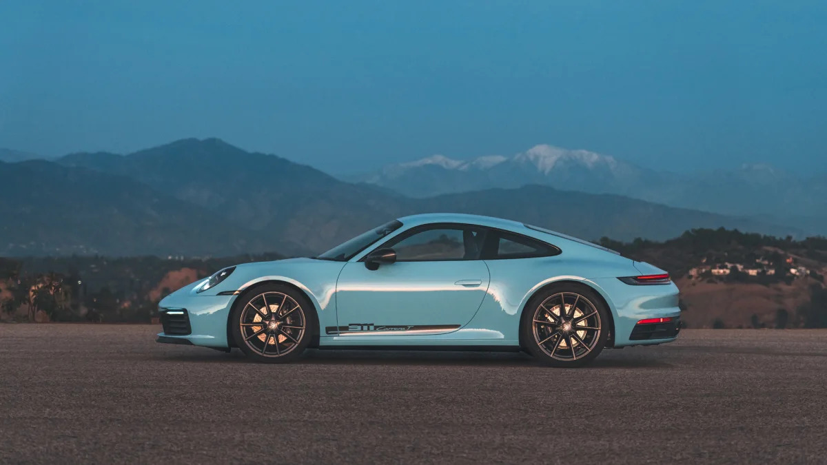 2023 Porsche 911 Carrera T in Gulf Blue profile