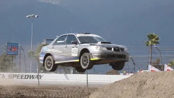 Subaru WRX crash at Global Rallycross Championship