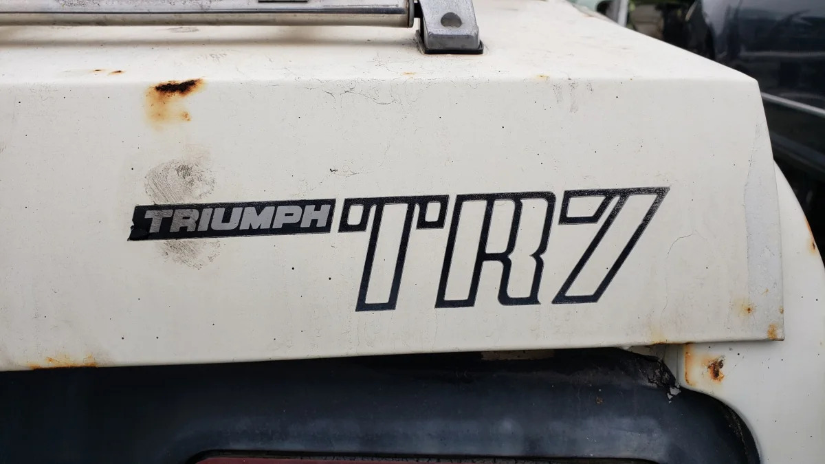07 - 1979 Triumph TR7 in California junkyard - photo by Murilee Martin