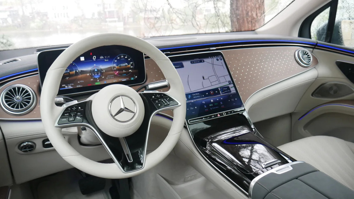 2023 Mercedes-Benz EQS SUV interior from driver