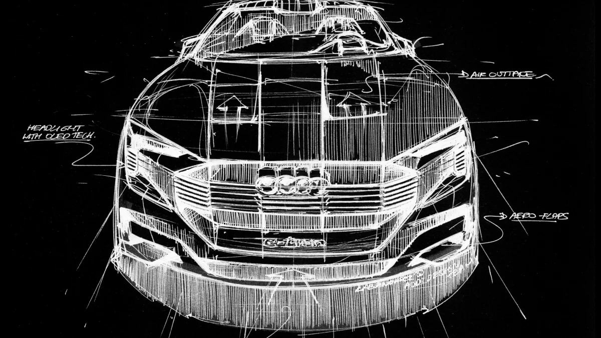 Audi e-tron quattro concept sketch front view