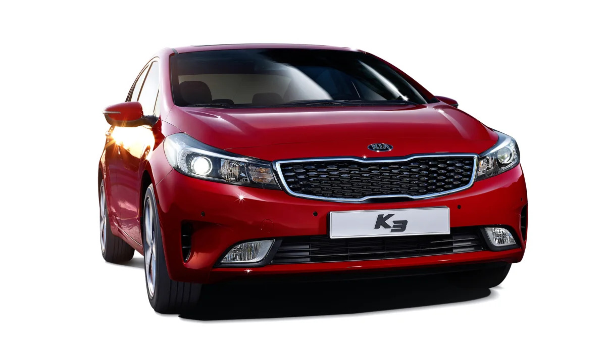 2017 Kia K3 Forte red front 3/4