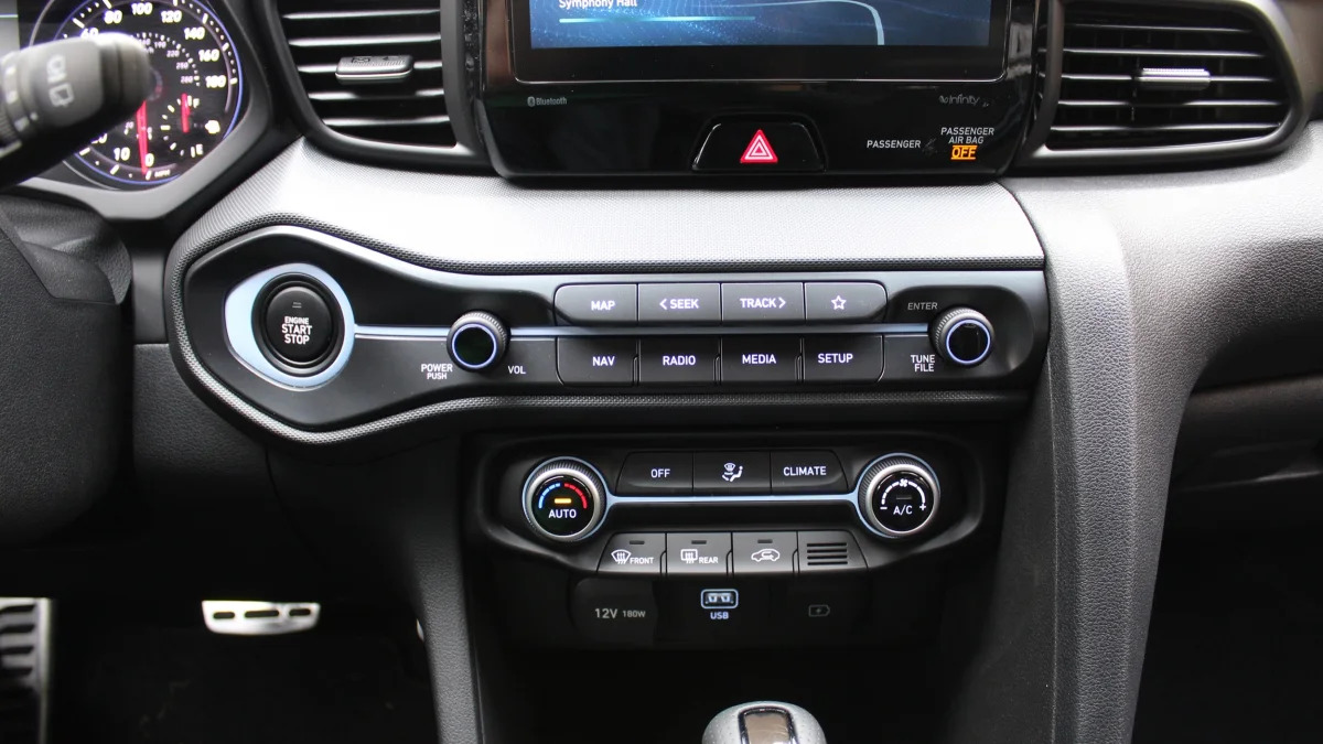 2022 Hyundai Veloster N - climate and audio controls